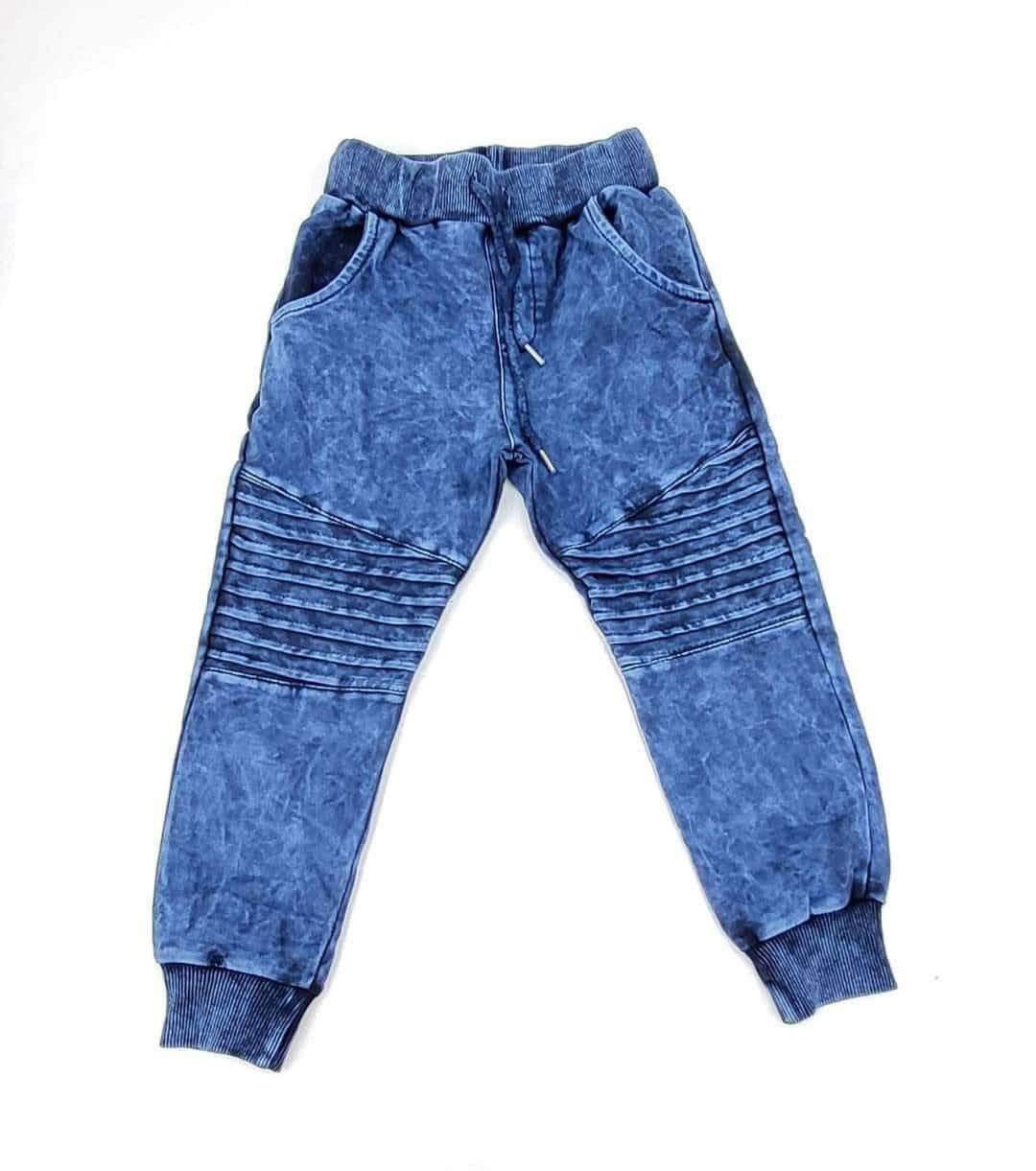 Bavlnené tepláky JEANS - modré