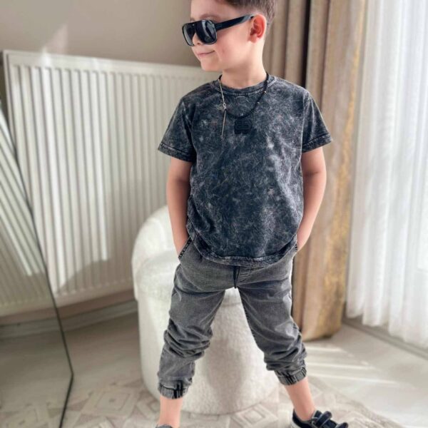 Bavlněná tepláková souprava s džíny BOY BOY #new25 - černá (Kópia)