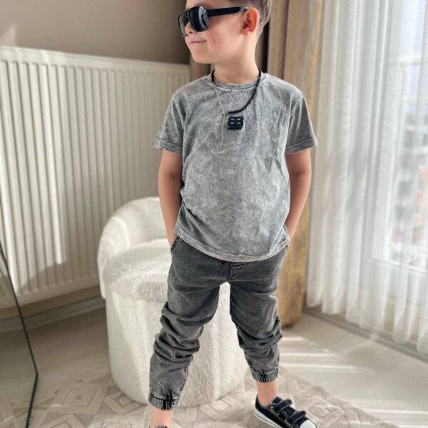 Bavlněná tepláková souprava s džíny BOY BOY #new25 - šedá (Kópia)