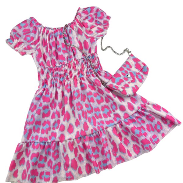Letne šaty s kabelkou Pink gepard  #new25
